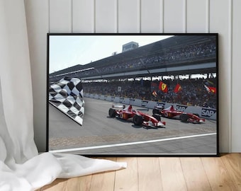 Michael Schumacher Ferrari F1 Poster: Vintage Leinwanddruck