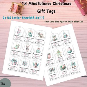 Etichette regalo di Natale, etichette natalizie Mindfulness, etichette natalizie fatte a mano, decorazioni natalizie ecologiche, accessori unici per confezioni regalo stagionali