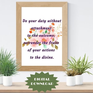 Motivational Wallart Printable Do Your Duty Without Expectations Quote - Inspirational Home Office Decor Digital Download