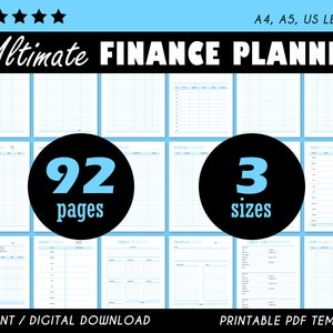 Financial Planner, Finance Tracker, Budget Template, Budget Binder, Monthly Budget, Savings Tracker, Debt Tracker, Budget Sheet Bill Tracker