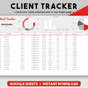 Client Tracker, Client Spreadsheet, Google Sheet Planner, CRM Template, Small Business, Business Template, Lead Tracker, Business Planner