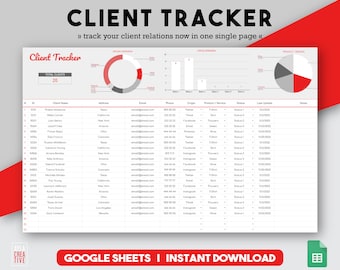 Client Tracker, Client Spreadsheet, Google Sheet Planner, CRM Template, Small Business, Business Template, Lead Tracker, Business Planner