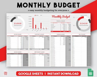 Monthly Budget Google Sheets Budget Spreadsheet Personal Finance Google Sheets Savings Tracker Financial Sheet Subscription Tracker Annual
