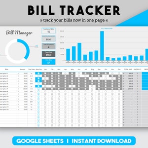 Bill Organizer Bill Planner Bill Tracker Annual Budget Budget Template Budget Spreadsheet Bill Calendar Finance Planner Google Sheets