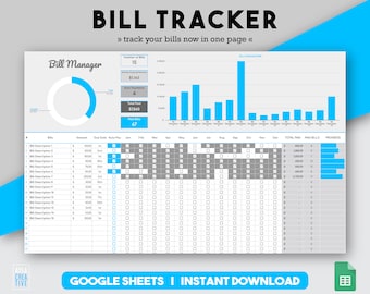 Bill Organizer Bill Planner Bill Tracker Annual Budget Budget Template Budget Spreadsheet Bill Calendar Finance Planner Google Sheets