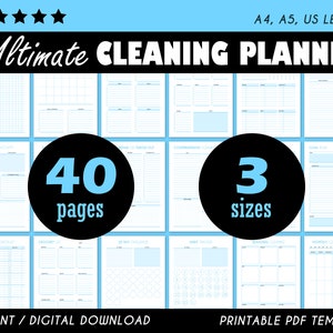 Ultimate Cleaning, Home Cleaning Bundle, 30 Day Declutter, Deep Clean Checklist, Daily Weekly Monthly, Cleaning Checklist, Editable Cleaning