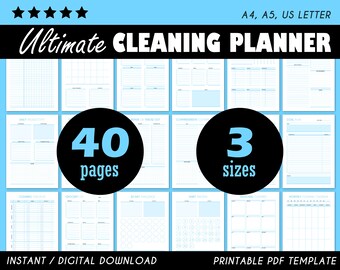 Ultimative Reinigung, Hauptreinigungspaket, 30-Tage-Declutter, Tiefenreinigungs-Checkliste, Täglich Wöchentlich Monatlich, Reinigungscheckliste, Bearbeitbare Reinigung