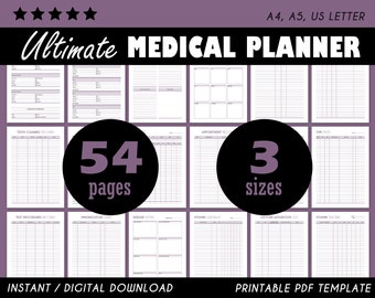 Wellness Planner, Symptom Tracker, Medical Planner, Health Tracker, Appointment Tracker, Medical History Form, Medical İnformation, Medical