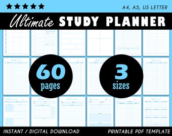 Study Planner, Pomodoro Planner, Student Planner, Lesson Schedule, Exam Preparation, School Planner, Assignment Tracker, Wellness Printable