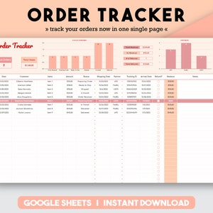 Order Tracker | Business Tracker | Small Business | Spreadsheet Template | Order Log | Sales Tracker, Shipping Tracking | Online Order