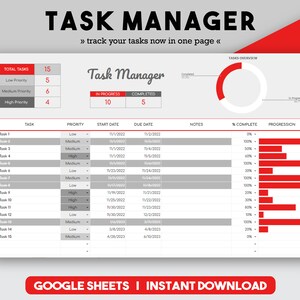 Daily To Do List Tasks Spreadsheet Work Analytics Easy Calendar Today Countdown Quick Notes Digital Planner Daily Planner Undated