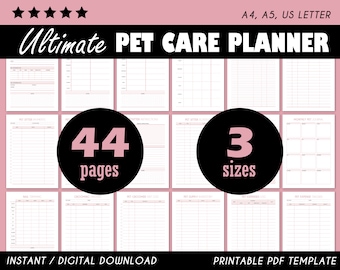 Dog Care Planner, Pet Health, Pet Planner, Printable Planner, Dog Lover Gift, Dog Tracker, Dog Walking, Pet Care Binder, Pet Sitter Notes