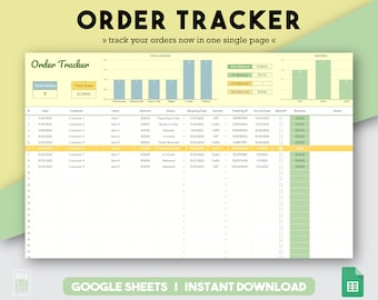 Order Tracker Order Tracking Shipping Tracking Sales Tracker Online Order Tracker Order Spreadsheet Etsy Seller Order Log Google Sheets