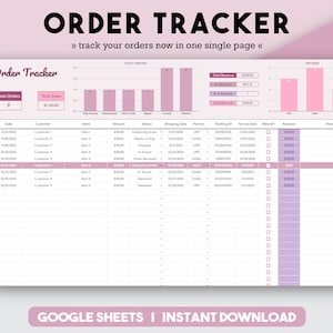 Order Tracker Order Spreadsheet Small Business Order Form Business