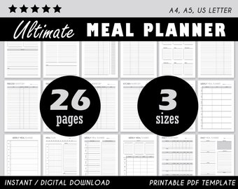 Weekly Meal Planner, Printable Meal Plan, Meal Tracker, Weekly Meal Planning, Family Meal Planner, Meal Plan Template, Daily Meal Planner