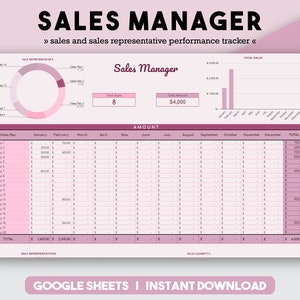 Sales Rep Template, Sales Representative, Sales Performance, Sales Tracker, Sales Spreadsheet, Sales Excel Template, Monthly Sales Log