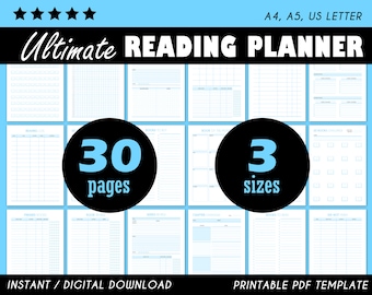 Planificateur de lecture, Journal de lecture, Planificateur de lecture de livre, Bundle imprimable, 100 Book Challenge, 50 Book Challenge, Bookshelf Tracker, Digital