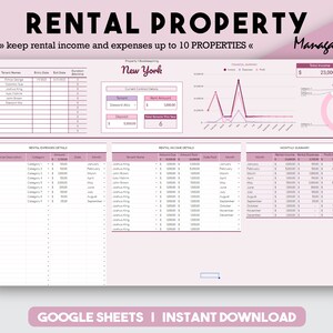 Rental Property, Real Estate Template, Investment Property, Rental Spreadsheet, Airbnb Template, Airbnb Spreadsheet, Landlord Spreadsheet