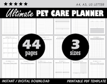 Pet Planner, Printable Planner, Dog Printable, Pet Care Planner, Dog Planner, Dog Mom Planner, Dog Training, Puppy Planner, Pet Organizer