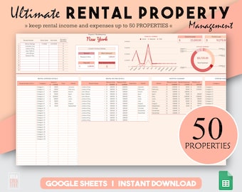 Property Management | Airbnb Template | Rental Property | Rental Income | Landlord Spreadsheet | Bookkeeping Template | Rental Management