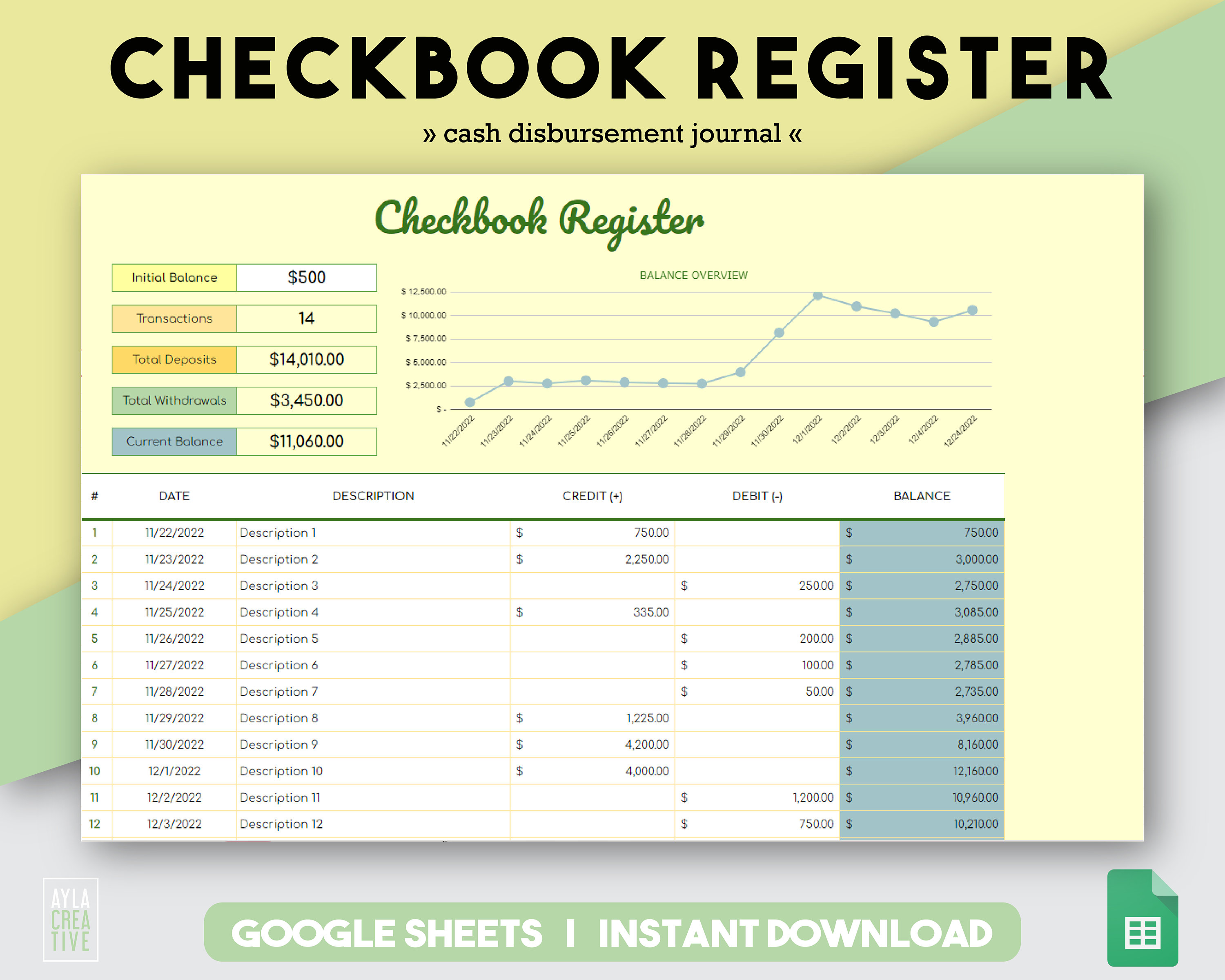 Excel Check Register Template
