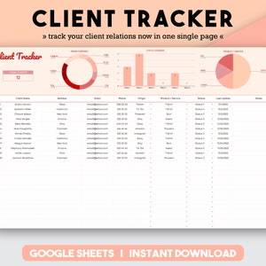 Client Tracker | Sales Client Buyer | Client Management | Client Spreadsheet | Small Business | Business Tracker | Customer List Lead