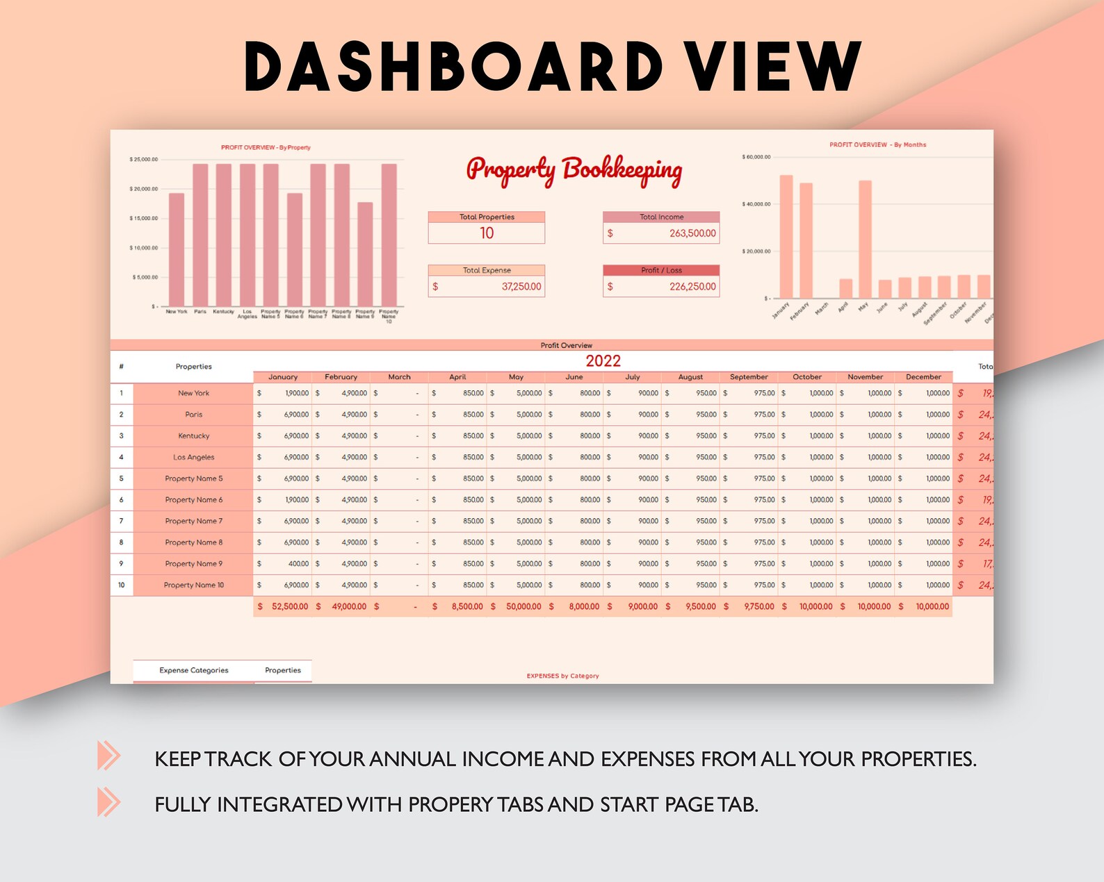 Printable Rental Bookkeeping Property Management | Airbnb Template | Rental Property | Rental Income ...