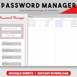 Wachtwoordbewaarder, wachtwoordtracker, aanmelden bij account, wachtwoordblad, Excel-spreadsheet, zakelijke spreadsheet, accountmanager, inloggen