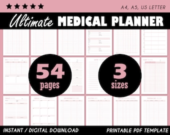 Medical Binder, Symptom Tracker, Medication Log, Medication Chart, Health Planner, Medical Planner, Medical Tracker, Medical History