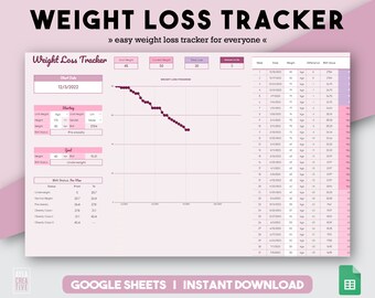 Weight Loss Tracker, Weight Lifting Log, Fitness Planner, Fitness Spreadsheet, Body Measurements, Fitness Tracker, Habit Tracker Excel