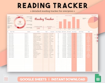 Reading Log Tracker | Book Tracker | Book Inventory | Book Spreadsheet | Digital Book Log | Book Planner | Google Sheet Books | Book Google