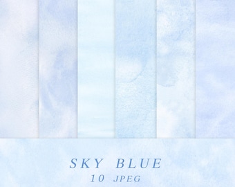 Light blue watercolor background, sky blue digital paper, watercolour background, JPG image instant download, card making, scrapbooking