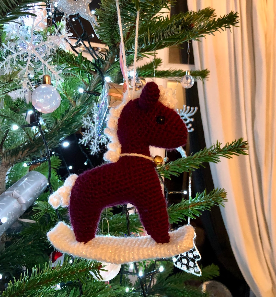 Crocheted Rocking Horse, Tree Decoration, Crocheted Tree Decoration, Rocking Horse Decoration Etsy