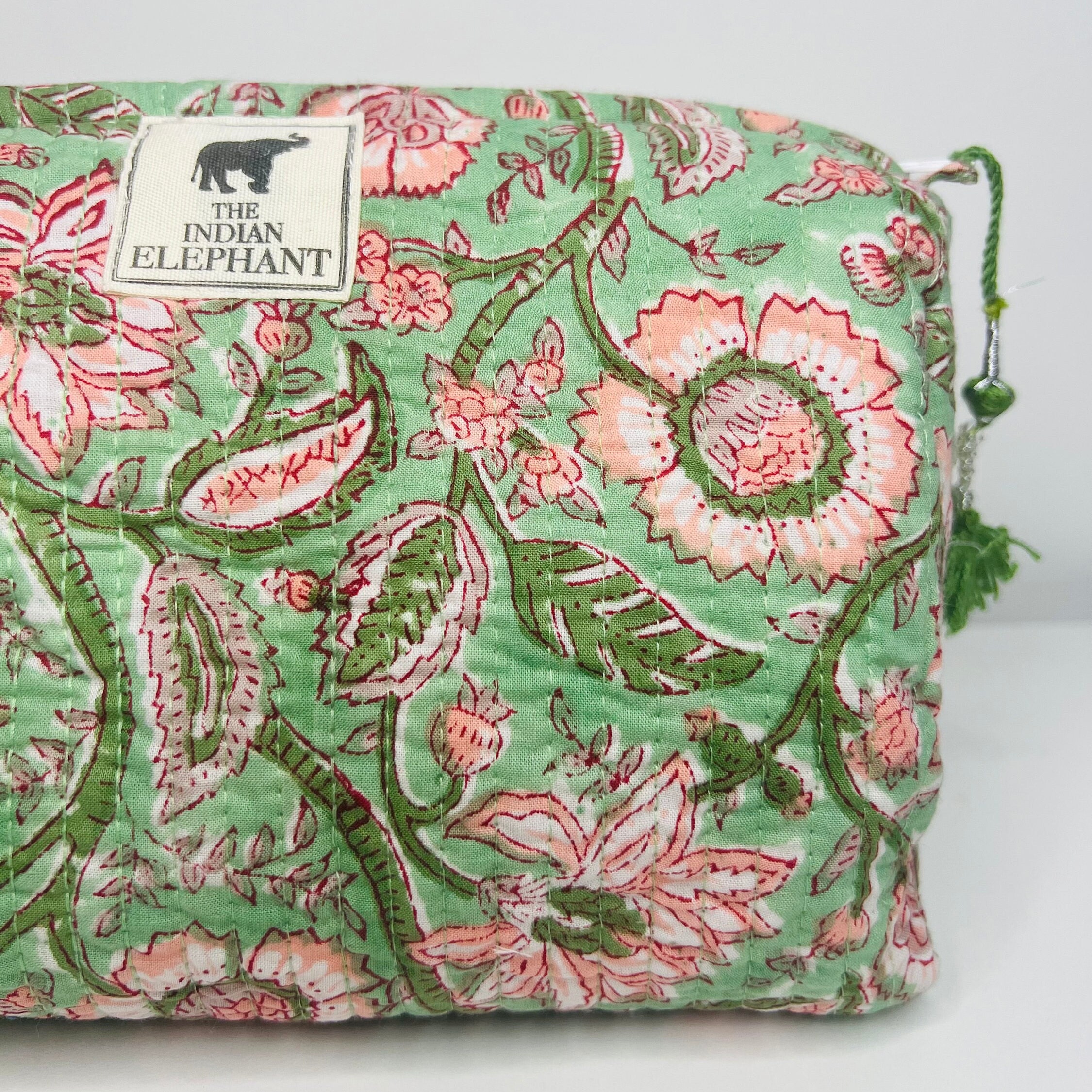 Waterproof Cotton Quilted Wash Bag Set Block Printed Etsy UK