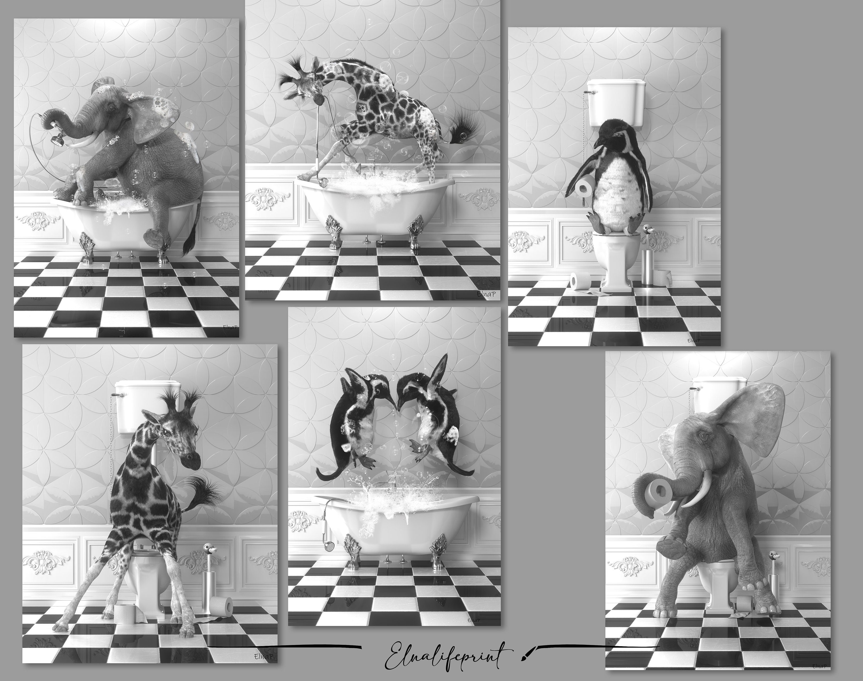 Giraffe in the Toilet Wall Art Giraffe Photo Giraffe Art Etsy Canada