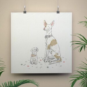 Custom Pet Portrait / Illustrated Pet Portrait / Gifts for Animal Lovers / Cat Illustration / Dog Drawing / Pet Memorial