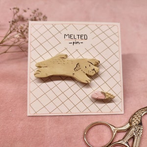 Handmade Dog Pin /  Pin Badge with Dog / Handmade Pin Badge / Handmade Clay Pin / Original Jewellery / Air Dry Clay Pin / Gift for Dog Lover