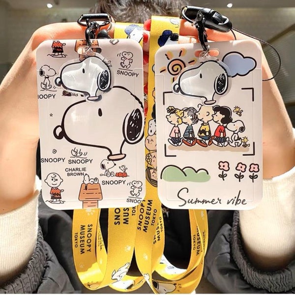 Snoopy Schlüsselband | ID-Kartenhalter | Taschenanhänger | Schlüsselanhänger