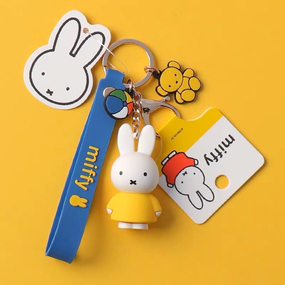 Miffy Keychain Cute Miffy Charm Kawaii Bunny Bag Charm Keyring Etsy
