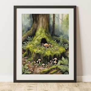 Mushroom Digital Print,Mushroom Print,Woodland Art,Toadstool Print,Mushroom Decor,Mushroom Painting,Mushroom Wall Art,Toadstool,Mushroom
