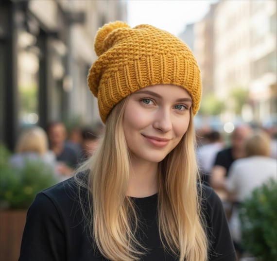 Handmade Knit Winter Set | Pom Pom Hat Scarf Gloves  display picture 1