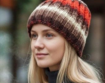 Boho Colorful Crochet Beanie for Women, Handmade Multicolor Winter Hat, Cozy Gift for Her