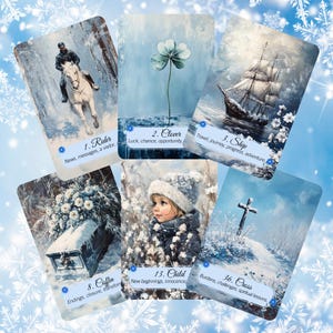 Winter Pastures Lenormand by Hattie Thorn. Original Design 45 Expanded Deck including Winter Pastures Tuck Box