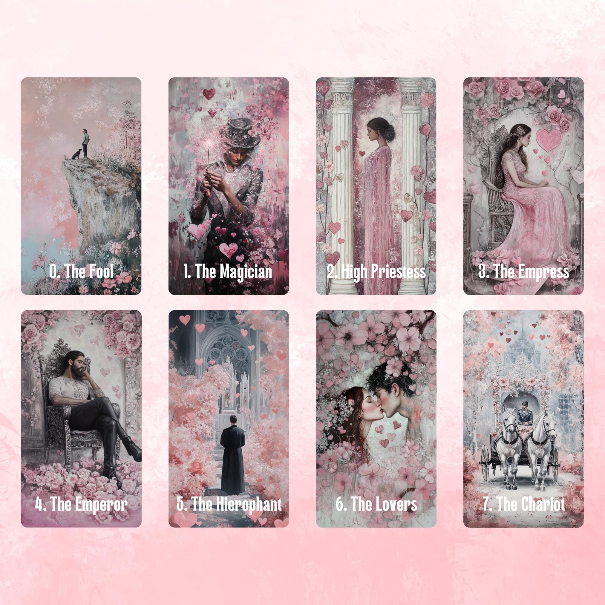 Lovers' Path Tarot • 78-card Deck & Guidebook • Romantic Oil