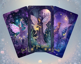 Midnight Fae Tarot • Ethereal Fantasy, Moonlight Divination, Faerie Realms • 78 Cards •  Hattie Thorn