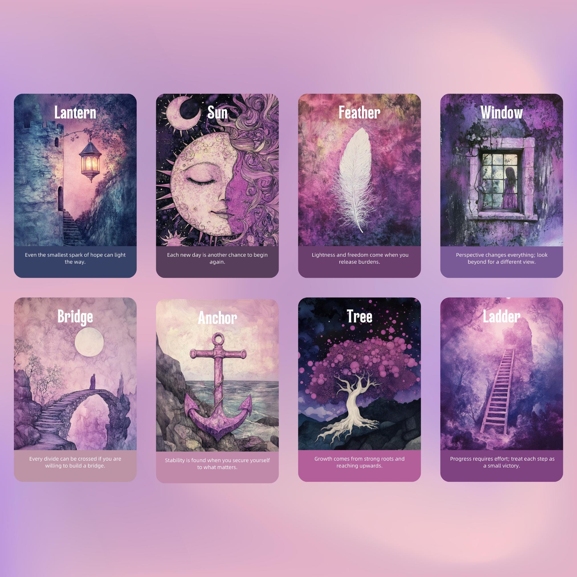 Enchanted Veil Oracle by Hattie Thorn. Original Design 50 Card Deck including Enchanted Veil Oracle Tuck Box
