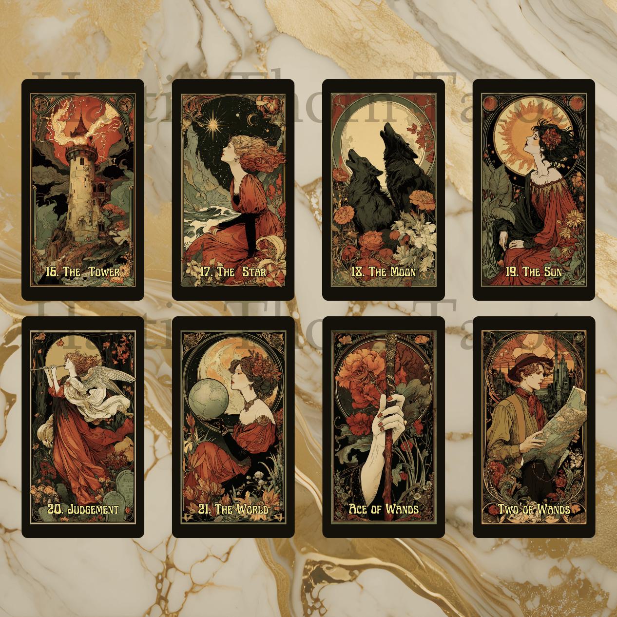 Tarot Nouveau • Art Nouveau Elegance & Vintage Romance • Hattie