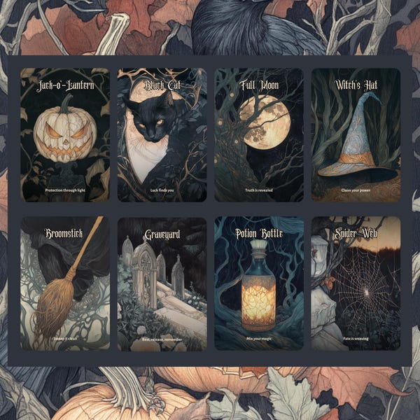 Hallowmere Oracle • 50 Haunted Cards • Gothic Divination Deck • Hattie Thorn Indie Oracle