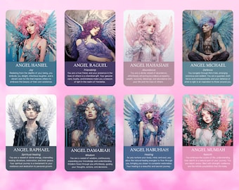 Modern Angel Oracle by Hattie Thorn. Original Design 45 Card Deck Including Modern Angel Oracle Tuck Box