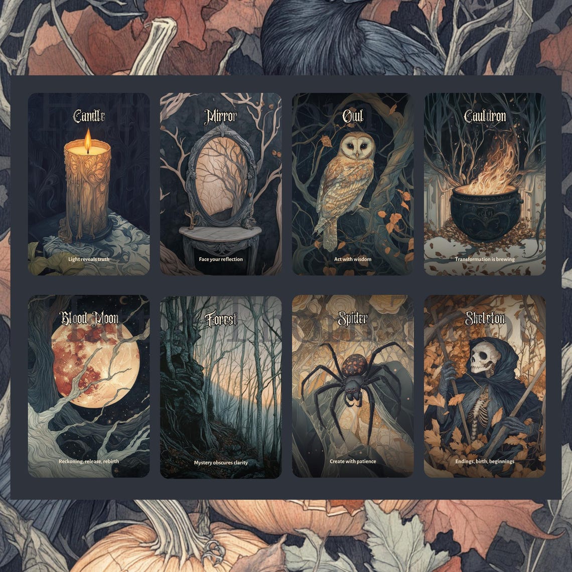 Ghost Oracle Cards Hallowmere Oracle • 50 Haunted Cards • Gothic Divination Deck • Hattie ...